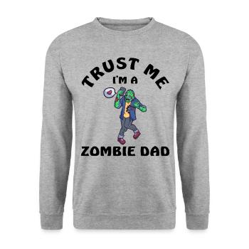 Trust Me I Am A Zombie Dad - Unisex Sweatshirt - salt & pepper - Front - Alina (178cm) & Michal (187cm)