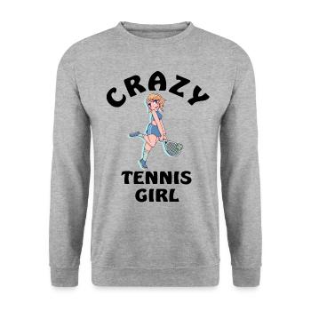Crazy Tennis Girl - Unisex Sweatshirt - salt & pepper - Front - Alina (178cm) & Michal (187cm)
