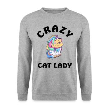 Crazy Cat Lady - Unisex Sweatshirt - salt & pepper - Front - Alina (178cm) & Michal (187cm)