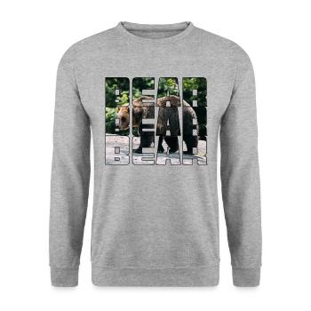 Bear - Unisex Sweatshirt - salt & pepper - Front - Alina (178cm) & Michal (187cm)