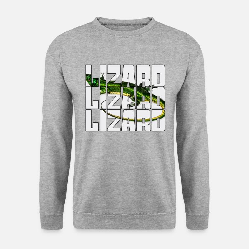 Eidechse - Unisex Pullover - Weißgrau meliert