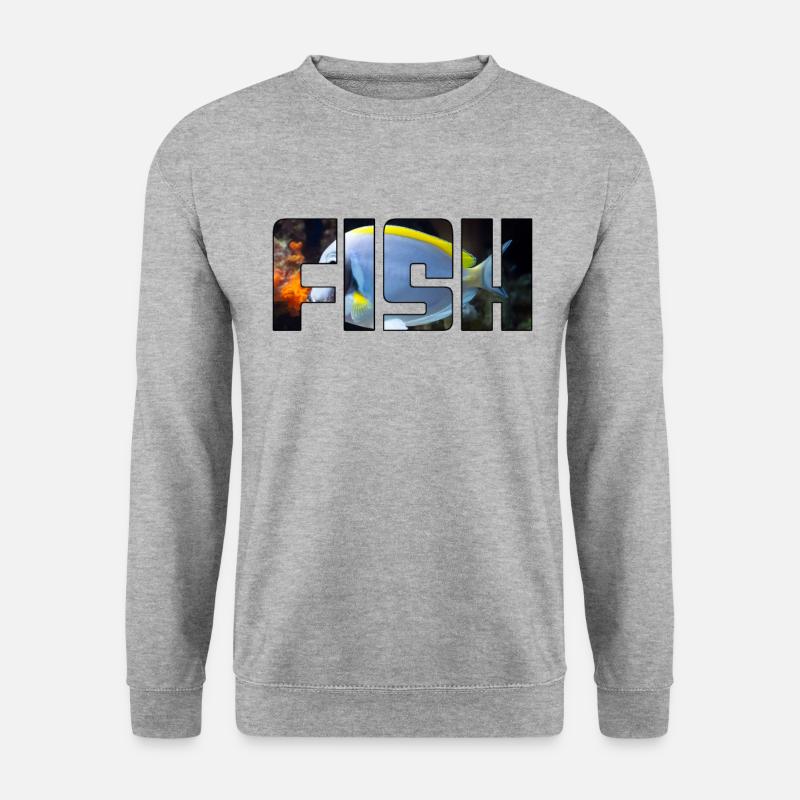 Fisch - Unisex Pullover - Weißgrau meliert