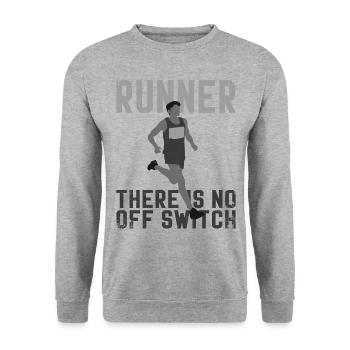 Running Runner Half Marathon - Unisex Pullover - Weißgrau meliert - Vorne - Alina (178cm) & Michal (187cm)