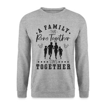 Running Runner Half Marathon - Unisex Sweatshirt - salt & pepper - Front - Alina (178cm) & Michal (187cm)