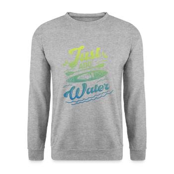 Just Add Water Rowing Kayaking Kayak Rower Paddlin - Unisex Pullover - Weißgrau meliert - Vorne - Alina (178cm) & Michal (187cm)