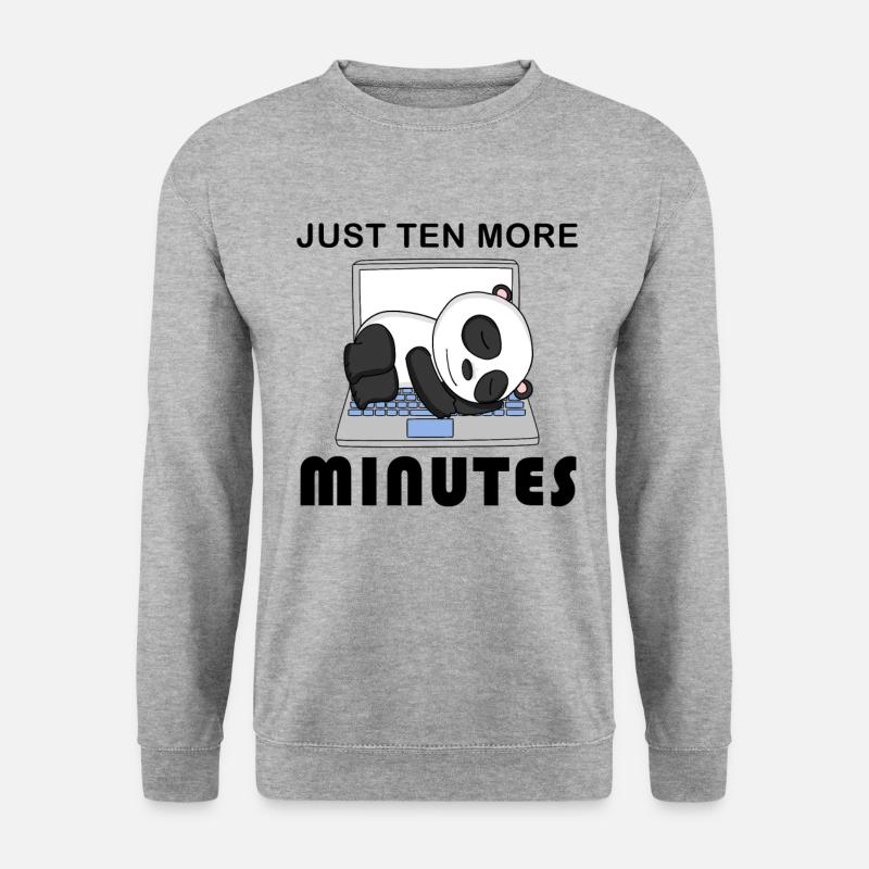Nur noch zehn Minuten - Unisex Pullover - Weißgrau meliert