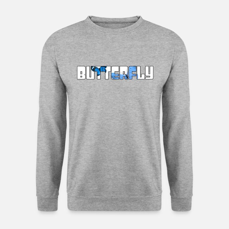 Schmetterling - Unisex Pullover - Weißgrau meliert