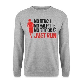 Running Runner Half Marathon - Unisex Pullover - Weißgrau meliert - Vorne - Alina (178cm) & Michal (187cm)
