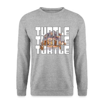 Schildkröte - Unisex Pullover - Weißgrau meliert - Vorne - Alina (178cm) & Michal (187cm)