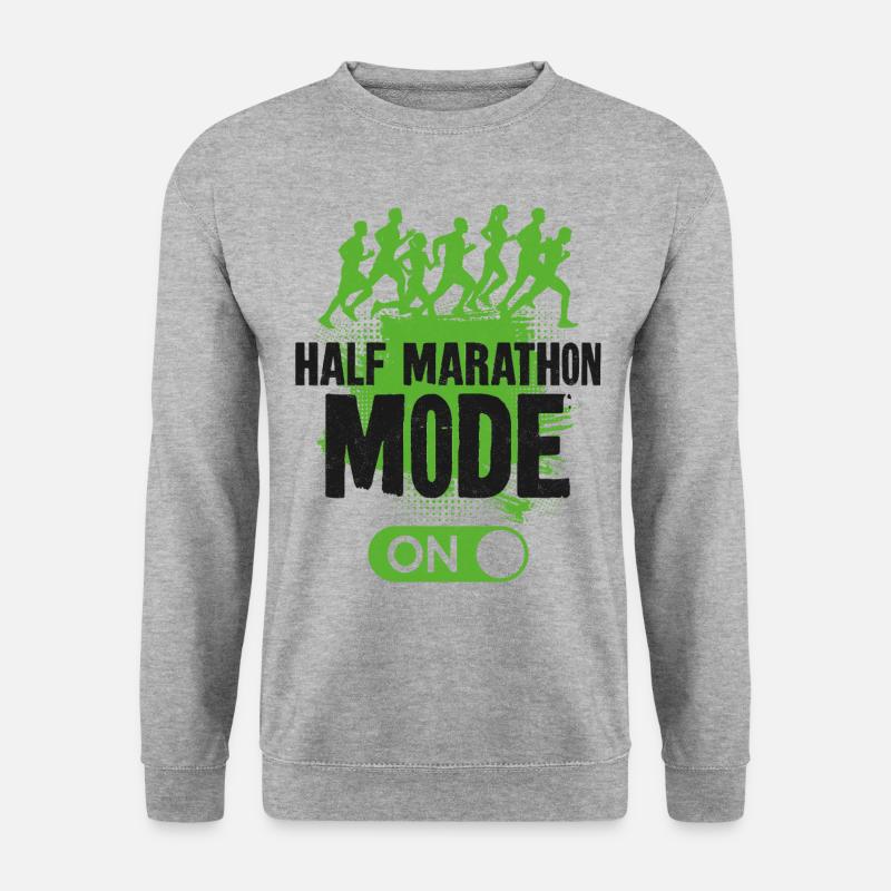 Running Runner Half Marathon - Unisex Pullover - Weißgrau meliert