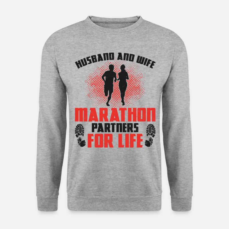 Running Runner Half Marathon - Unisex Pullover - Weißgrau meliert
