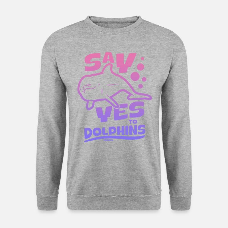 Delfin - Unisex Pullover - Weißgrau meliert