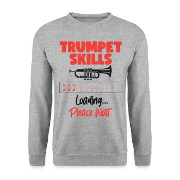 Trumpet Player Trumpet Skills - Unisex Pullover - Weißgrau meliert - Vorne - Alina (178cm) & Michal (187cm)