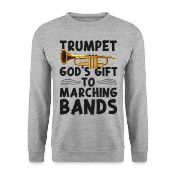 Trumpet Player Marching Band - Unisex Pullover - Weißgrau meliert - Vorne - Alina (178cm) & Michal (187cm)