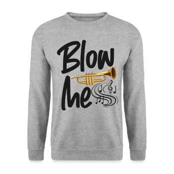 Trumpet Player Blow Me - Unisex Sweatshirt - salt & pepper - Front - Alina (178cm) & Michal (187cm)