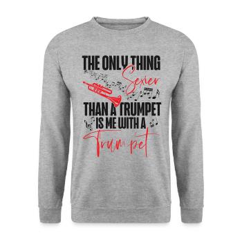 Le trompettiste La seule chose - Sweat-shirt Unisexe - gris chiné - Devant - Alina (178cm) & Michal (187cm)
