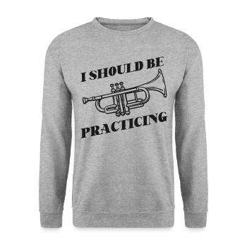 Trumpet Player I Should Be - Unisex Pullover - Weißgrau meliert - Vorne - Alina (178cm) & Michal (187cm)