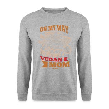 Sur mon chemin pour devenir une maman végétalienne - Sweat-shirt Unisexe - gris chiné - Devant - Alina (178cm) & Michal (187cm)