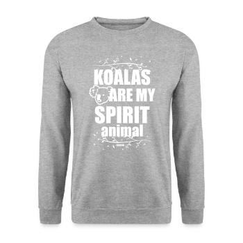 Koala ours Koala animal mignon d’Australie - Sweat-shirt Unisexe - gris chiné - Devant - Alina (178cm) & Michal (187cm)