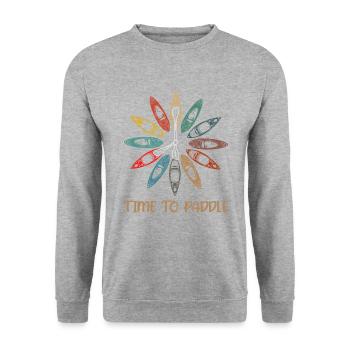 Time To Paddle Canoe Kayaking Rowing Rower Paddlin - Unisex Pullover - Weißgrau meliert - Vorne - Alina (178cm) & Michal (187cm)