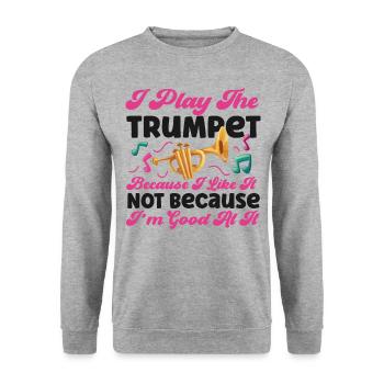Trumpet Player I Play The Trumpet - Unisex Sweatshirt - salt & pepper - Front - Alina (178cm) & Michal (187cm)
