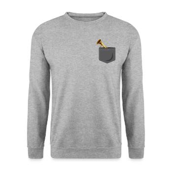 Trumpet Player Pocket - Unisex Pullover - Weißgrau meliert - Vorne - Alina (178cm) & Michal (187cm)