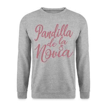 Pandilla de la Novia Bride's Gang Bridesmaid Gift - Unisex Sweatshirt - salt & pepper - Front - Alina (178cm) & Michal (187cm)