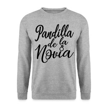 Pandilla de la Novia Bride's Gang Bridesmaid Gift - Unisex Sweatshirt - salt & pepper - Front - Alina (178cm) & Michal (187cm)