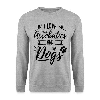 I Love Acrobatics Graphic Acrobat Gymnastics Gymna - Unisex Pullover - Weißgrau meliert - Vorne - Alina (178cm) & Michal (187cm)