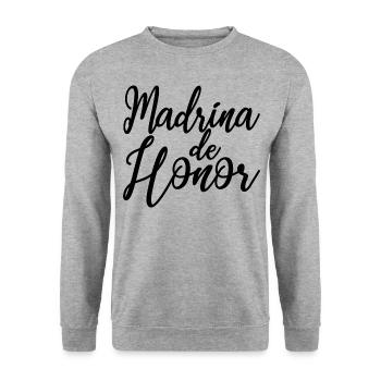Madrina de Honor Bridesmaid Wedding Team Bride - Unisex Sweatshirt - salt & pepper - Front - Alina (178cm) & Michal (187cm)