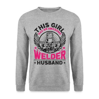 Soudeur Soudeur Femme Mari Ceci - Sweat-shirt Unisexe - gris chiné - Devant - Alina (178cm) & Michal (187cm)