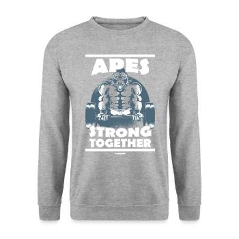 Apes Strong Together - Unisex Sweatshirt - salt & pepper - Front - Alina (178cm) & Michal (187cm)