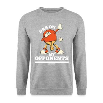 Dab On My Opponents Table Tennis - Unisex Sweatshirt - salt & pepper - Front - Alina (178cm) & Michal (187cm)