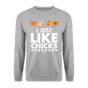 Chicken coop chicken bird - Unisex Sweatshirt - salt & pepper - Front - Alina (178cm) & Michal (187cm)