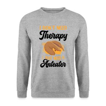 Brauche nur meinen Ameisenbär Zwergameisenbär - Unisex Pullover - Weißgrau meliert - Vorne - Alina (178cm) & Michal (187cm)