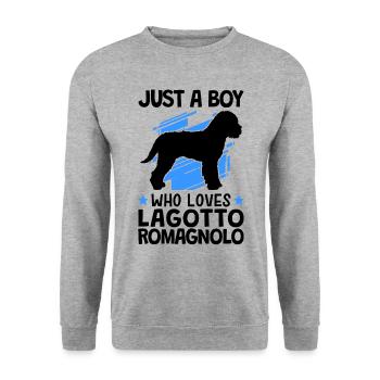 Seulement un garçon qui aime Lagotto Romagnolo - Sweat-shirt Unisexe - gris chiné - Devant - Alina (178cm) & Michal (187cm)