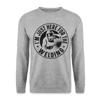 Welder Welding Vintage I'm Just - Unisex Pullover - Weißgrau meliert - Vorne - Alina (178cm) & Michal (187cm)