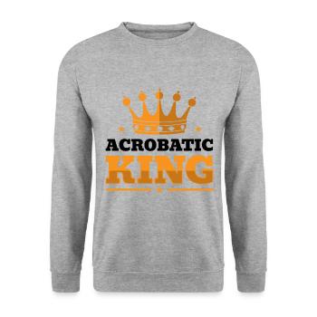 King Graphic Gymnast Gymnastics Acrobat Acrobatics - Unisex Pullover - Weißgrau meliert - Vorne - Alina (178cm) & Michal (187cm)