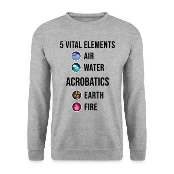 5 Vital Elements Air Water Acrobatics Gymastics Gy - Unisex Pullover - Weißgrau meliert - Vorne - Alina (178cm) & Michal (187cm)