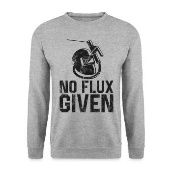 Welder Welding Pun Vintage No Flux - Unisex Sweatshirt - salt & pepper - Front - Alina (178cm) & Michal (187cm)