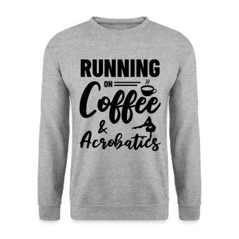 Running On Coffe And Acrobatics Gymnastics Gymnast - Unisex Pullover - Weißgrau meliert - Vorne - Alina (178cm) & Michal (187cm)