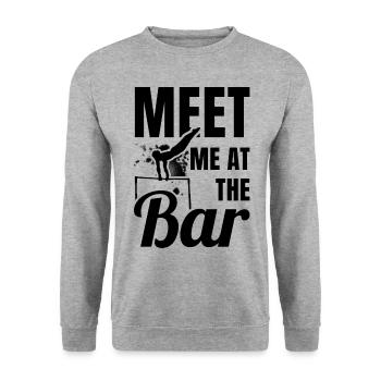 Meet Me At The Bar Gymnast Gymnastics Acrobatics S - Unisex Pullover - Weißgrau meliert - Vorne - Alina (178cm) & Michal (187cm)
