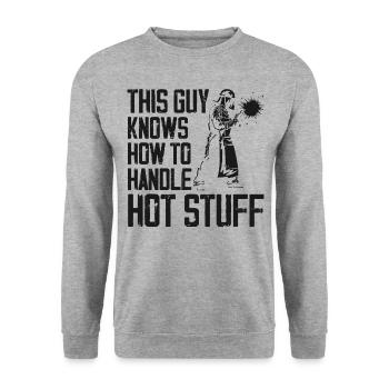 Soudeur Souder Vintage Ce gars - Sweat-shirt Unisexe - gris chiné - Devant - Alina (178cm) & Michal (187cm)