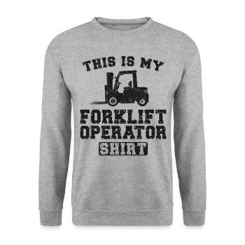 Certified Forklift Truck Operator - Unisex Pullover - Weißgrau meliert - Vorne - Alina (178cm) & Michal (187cm)