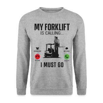 Opérateur de chariot élévateur certifié - Sweat-shirt Unisexe - gris chiné - Devant - Alina (178cm) & Michal (187cm)