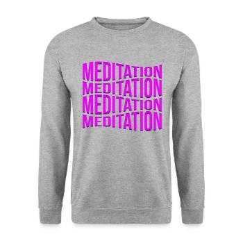 meditation - Unisex Pullover - Weißgrau meliert - Vorne - Alina (178cm) & Michal (187cm)