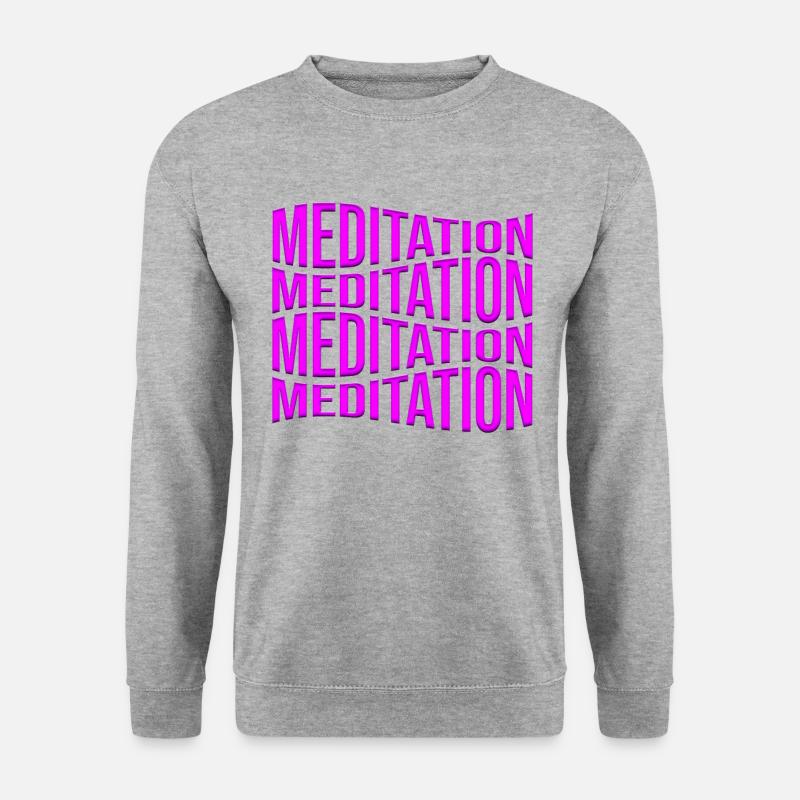 meditation - Unisex Pullover - Weißgrau meliert