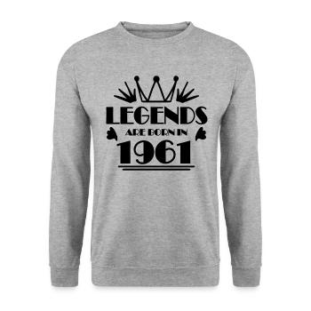 1961 - Born 1961 - Unisex Sweatshirt - salt & pepper - Front - Alina (178cm) & Michal (187cm)