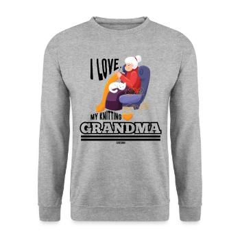 ich liebe meine Oma - Unisex Pullover - Weißgrau meliert - Vorne - Alina (178cm) & Michal (187cm)