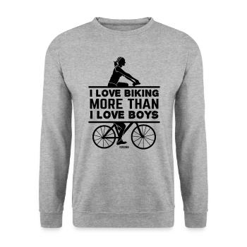Girls' Bike Bike Tour Sport MTB - Unisex Sweatshirt - salt & pepper - Front - Alina (178cm) & Michal (187cm)